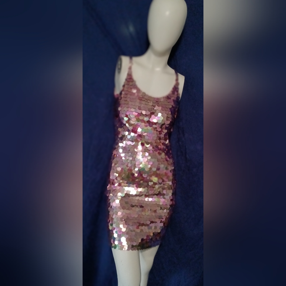 Multicolor Sequin Cocktail Dress